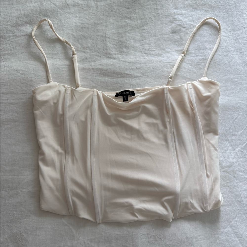 Elegant Cream Spaghetti Strap Top